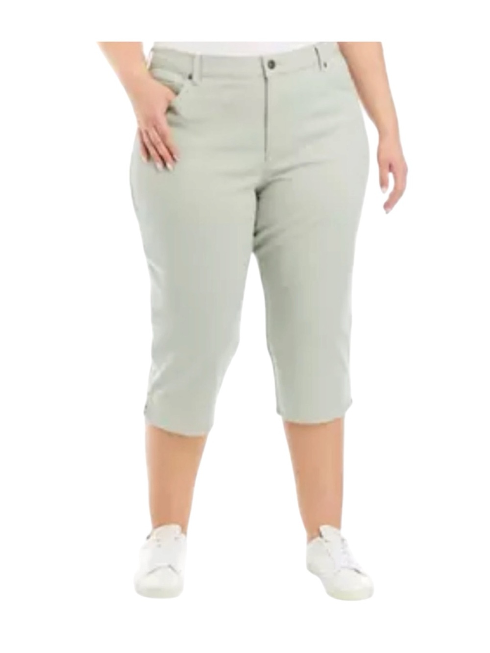 Talbots Cropped Jeans 16W Plus Size Capris Light Teal Green Denim NWT New